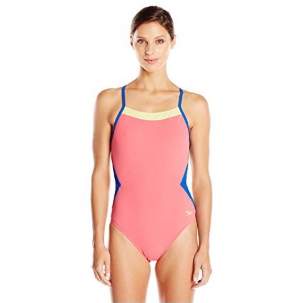 NWT Speedo‎ Women’s Solid V Back Swimsuit size 32 or 6
